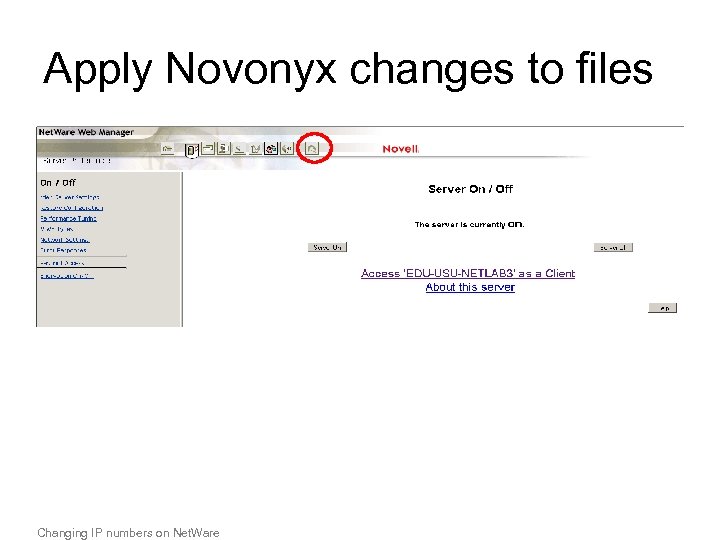 Apply Novonyx changes to files Changing IP numbers on Net. Ware 