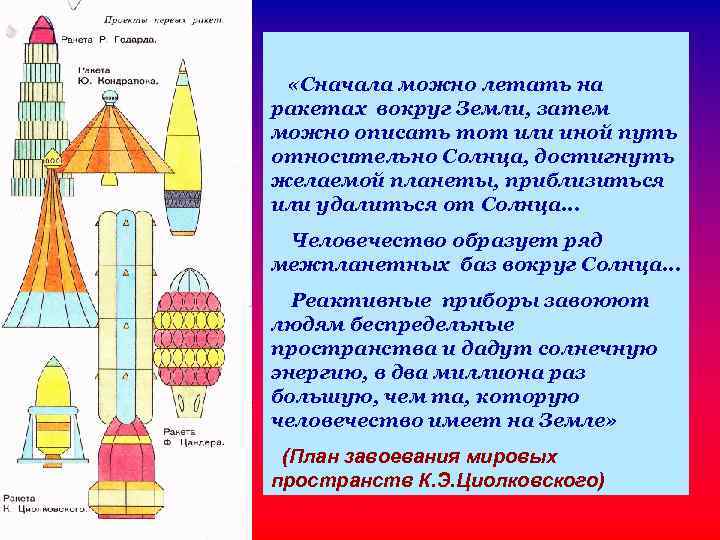  «Сначала можно летать на ракетах вокруг Земли, затем можно описать тот или иной