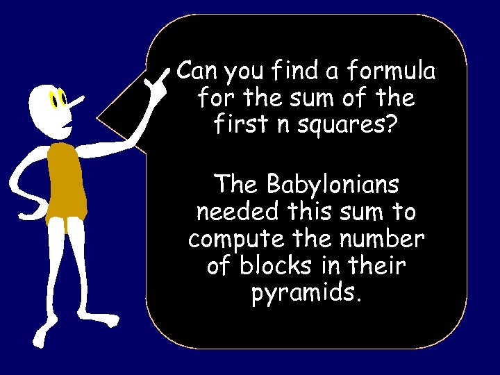 Can you find a formula for the sum of the first n squares? The