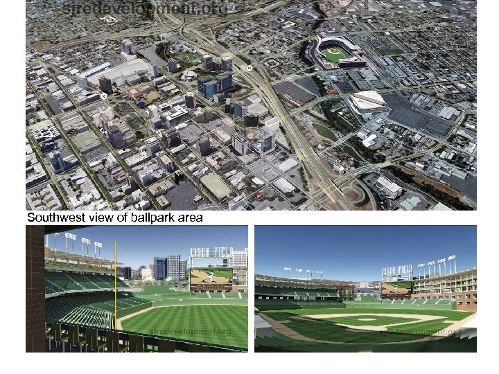 Southwest view of ballpark area 