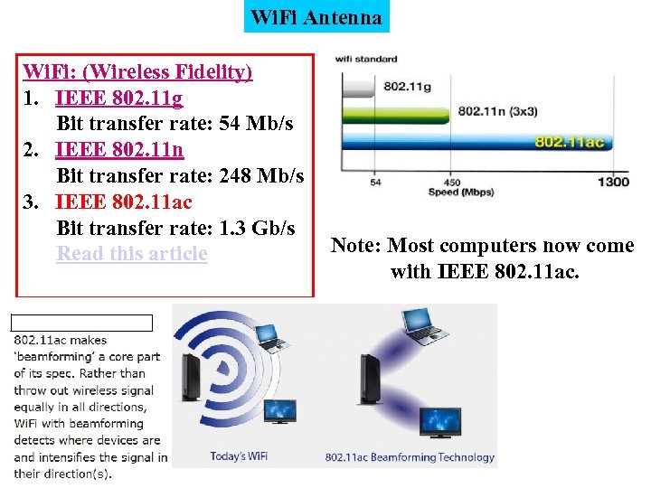 Wi. Fi Antenna Wi. Fi: (Wireless Fidelity) 1. IEEE 802. 11 g Bit transfer