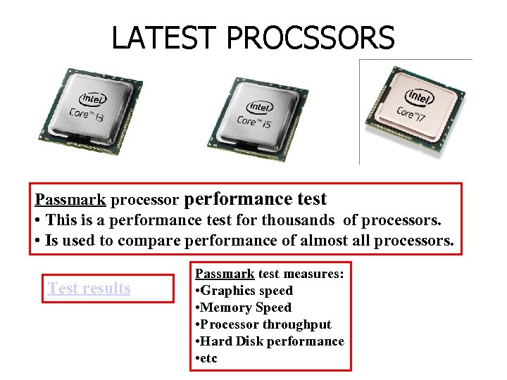 LATEST PROCSSORS Passmark processor performance test • This is a performance test for thousands