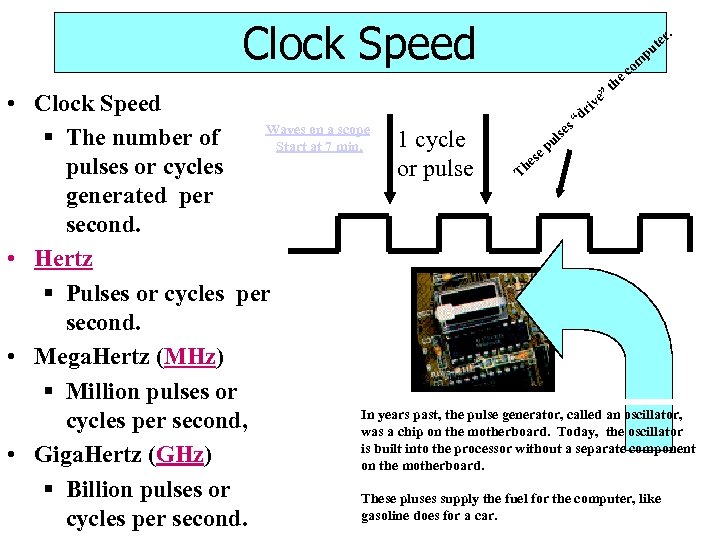 Clock Speed r. p th ” m co e ut e e • Clock