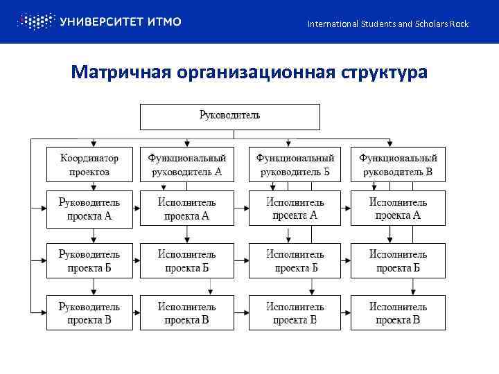 International Students and Scholars Rock Матричная организационная структура 