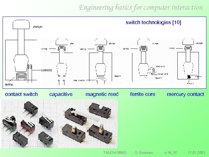 Engineering basics for computer interaction switch technologies [10] contact switch capacitive magnetic reed ferrite