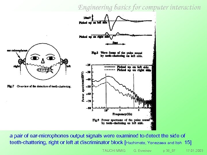 Engineering basics for computer interaction a pair of ear microphones output signals were examined