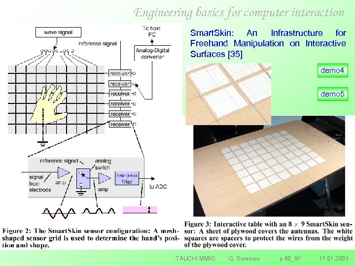 Engineering basics for computer interaction Smart. Skin: An Infrastructure for Freehand Manipulation on Interactive