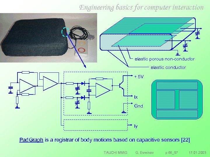 Engineering basics for computer interaction elastic porous non conductor elastic conductor + 5 V