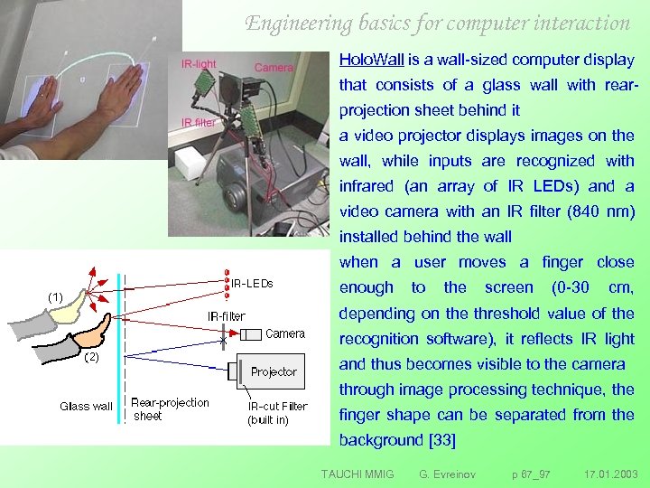 Engineering basics for computer interaction Holo. Wall is a wall sized computer display that