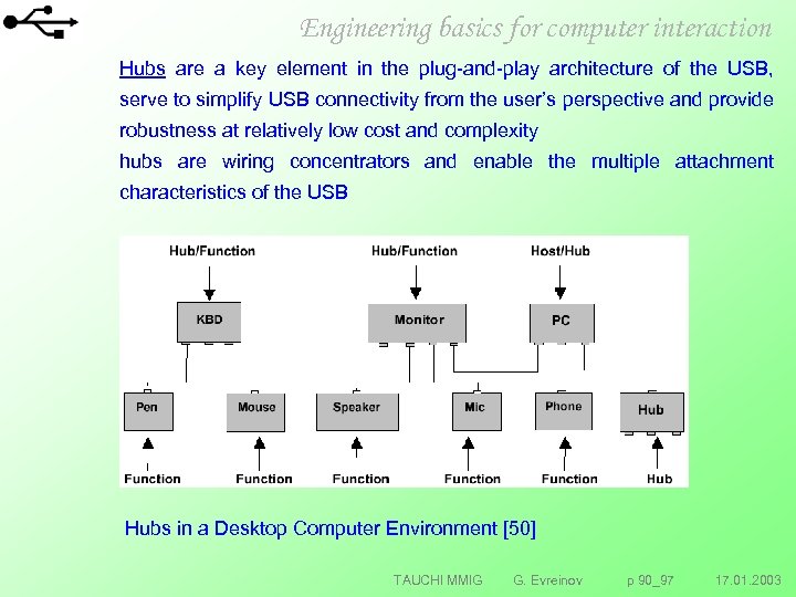 Engineering basics for computer interaction Hubs are a key element in the plug and