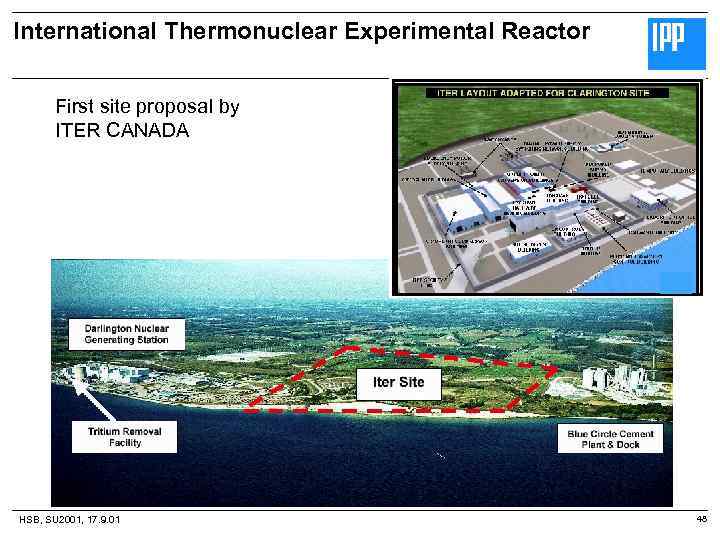 International Thermonuclear Experimental Reactor First site proposal by ITER CANADA HSB, SU 2001, 17.