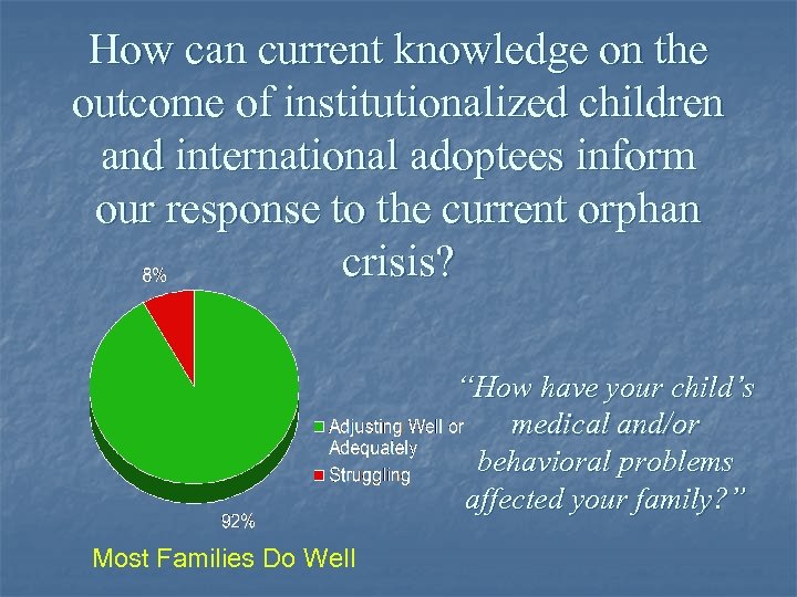 How can current knowledge on the outcome of institutionalized children and international adoptees inform