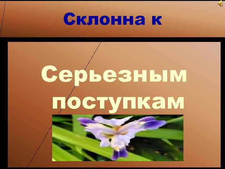 Склонна к Серьезным поступкам 