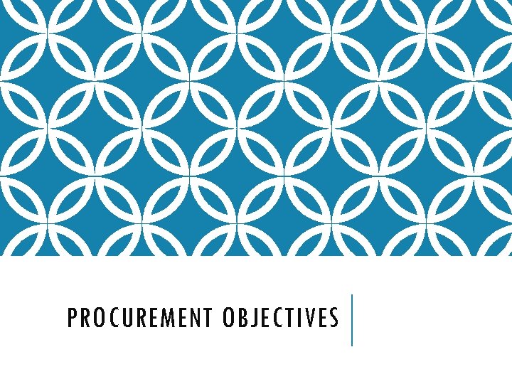 PROCUREMENT OBJECTIVES 