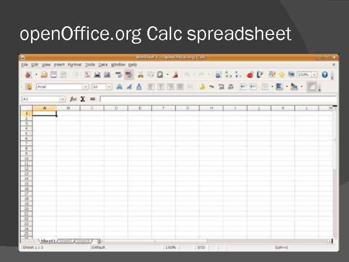 open. Office. org Calc spreadsheet 