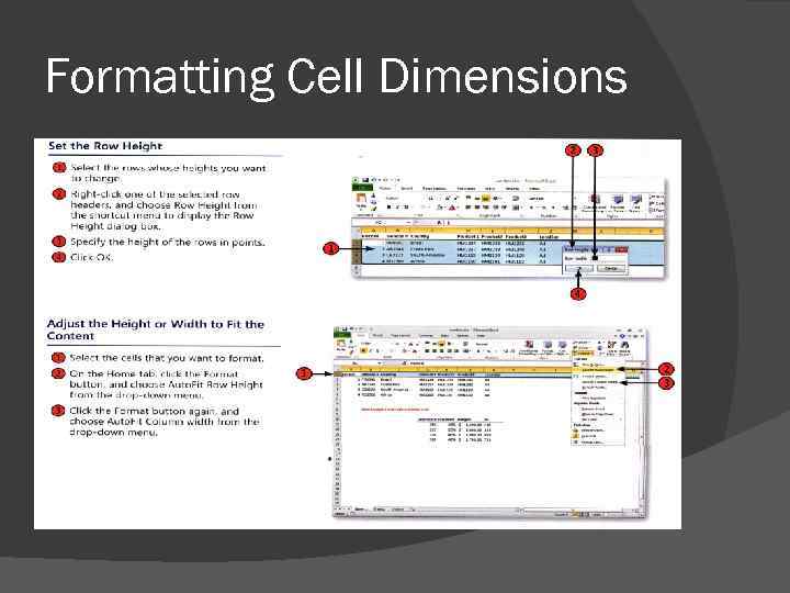 Formatting Cell Dimensions 