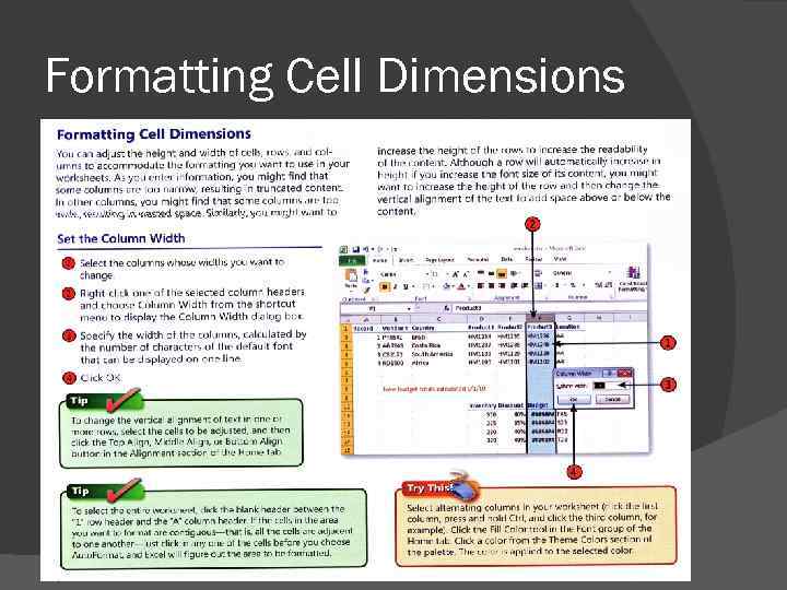 Formatting Cell Dimensions 