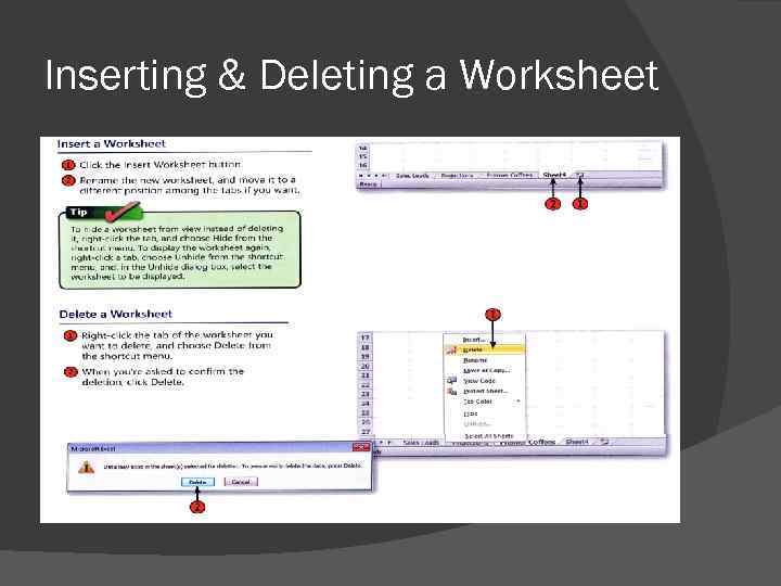 Inserting & Deleting a Worksheet 