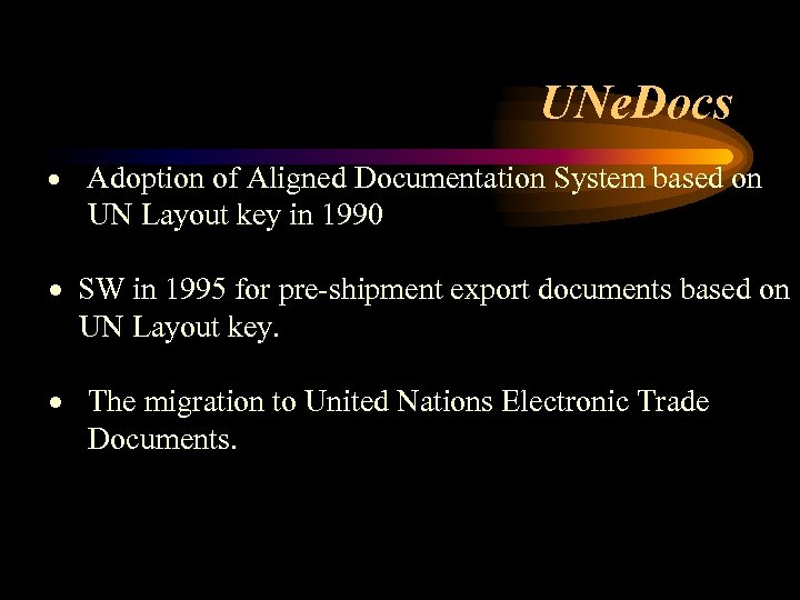 UNe. Docs · Adoption of Aligned Documentation System based on UN Layout key in