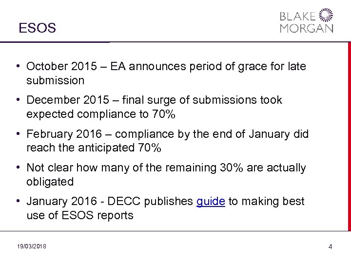 ESOS • October 2015 – EA announces period of grace for late submission •