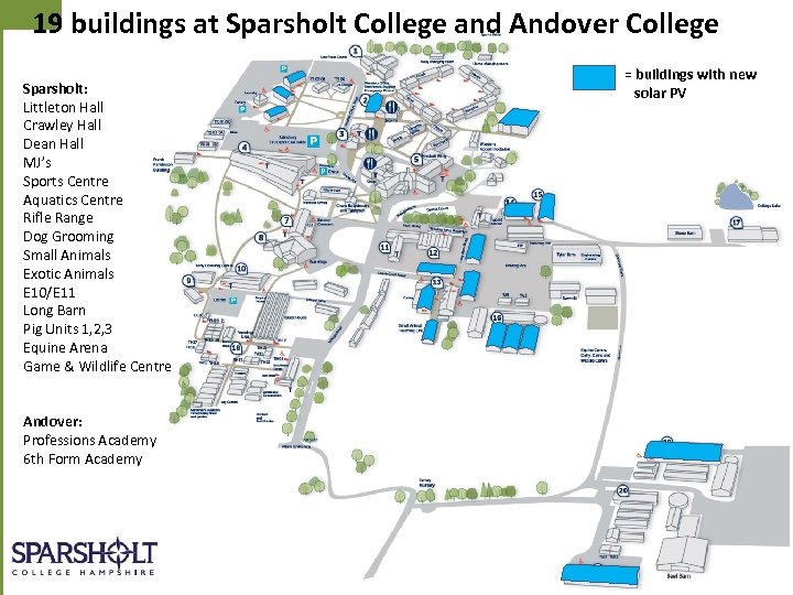 Environmental Management 19 buildings at Sparsholt College and Andover College Sparsholt: Littleton Hall Crawley