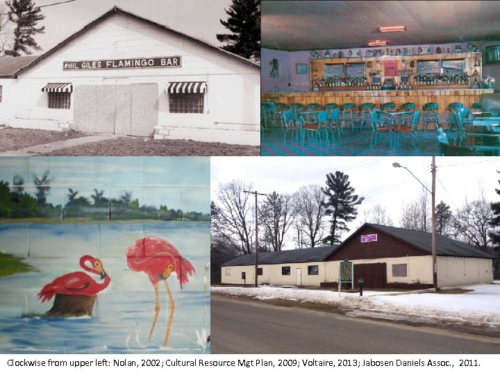 Clockwise from upper left: Nolan, 2002; Cultural Resource Mgt Plan, 2009; Voltaire, 2013; Jabosen
