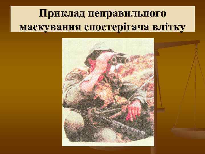 Приклад неправильного маскування спостерігача влітку 