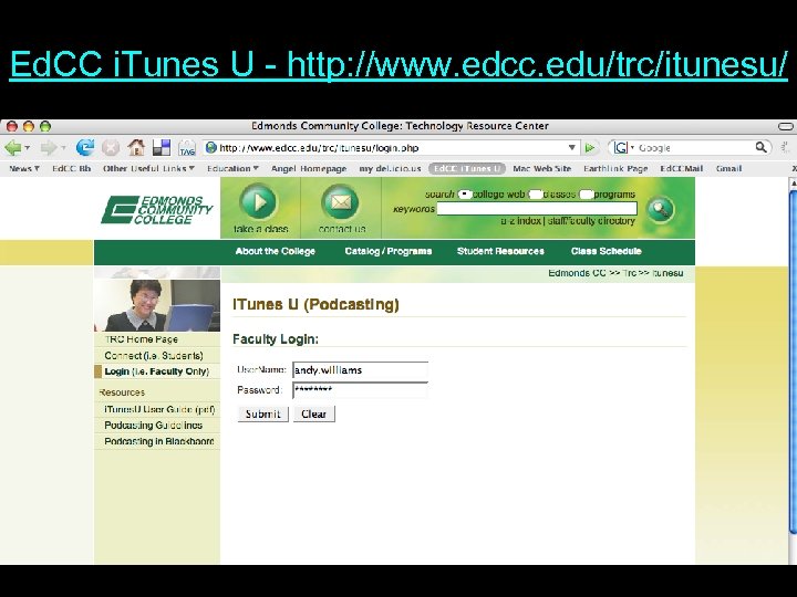 Ed. CC i. Tunes U - http: //www. edcc. edu/trc/itunesu/ 
