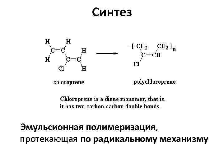 Схема полимеризации хлоропрена