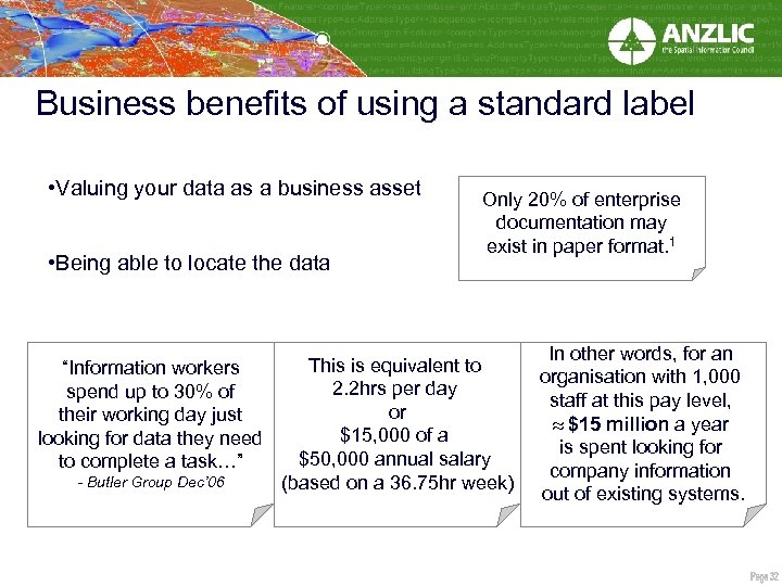 Business benefits of using a standard label • Valuing your data as a business