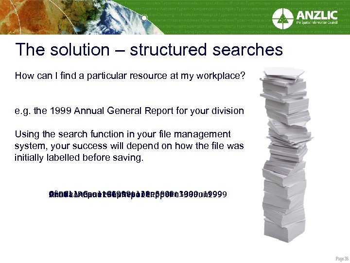 The solution – structured searches How can I find a particular resource at my
