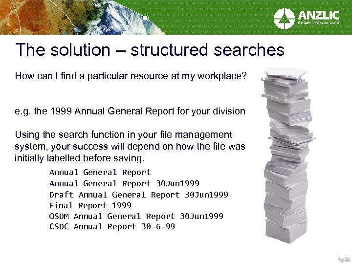 The solution – structured searches How can I find a particular resource at my