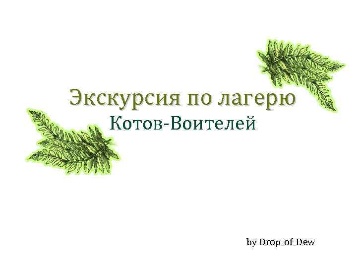 Экскурсия по лагерю Котов-Воителей by Drop_of_Dew 