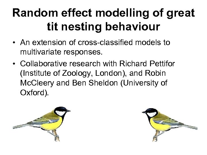 Random effect modelling of great tit nesting behaviour • An extension of cross-classified models