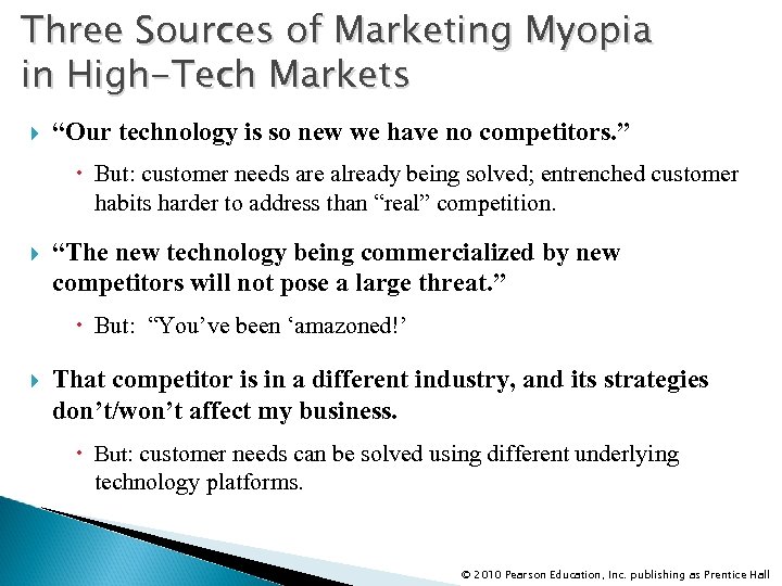 Three Sources of Marketing Myopia in High-Tech Markets “Our technology is so new we