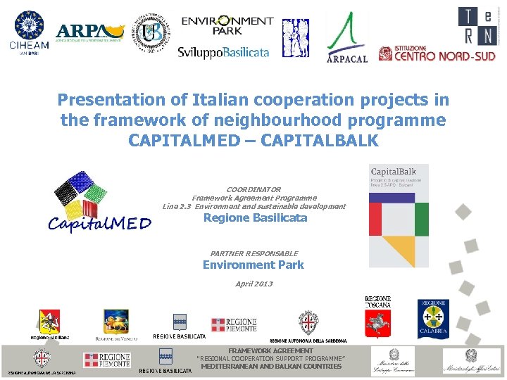 Presentation of Italian cooperation projects in the framework of neighbourhood programme CAPITALMED – CAPITALBALK