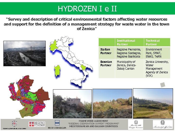 HYDROZEN I e II “Survey and description of critical environmental factors affecting water resources
