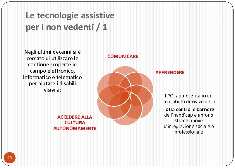 Le tecnologie assistive per i non vedenti / 1 Negli ultimi decenni si è