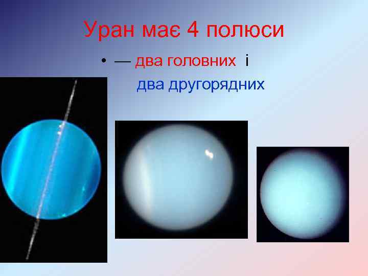 Уран має 4 полюси • — два головних і два другорядних 