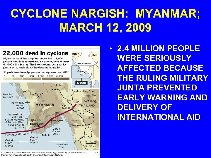 CYCLONE NARGISH: MYANMAR; MARCH 12, 2009 • 2. 4 MILLION PEOPLE WERE SERIOUSLY AFFECTED