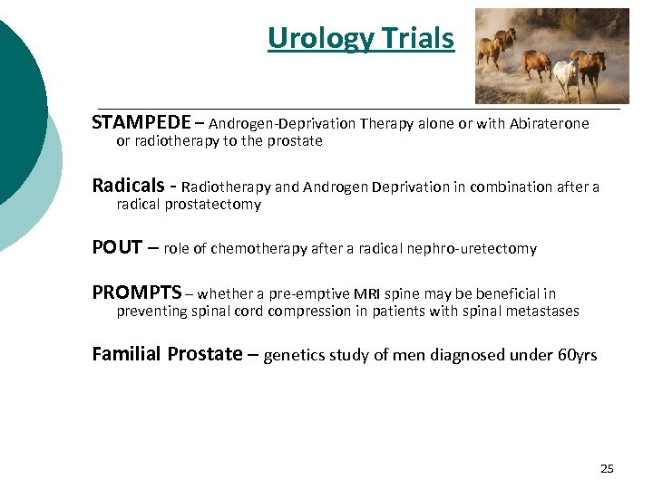 Urology Trials STAMPEDE – Androgen-Deprivation Therapy alone or with Abiraterone or radiotherapy to the