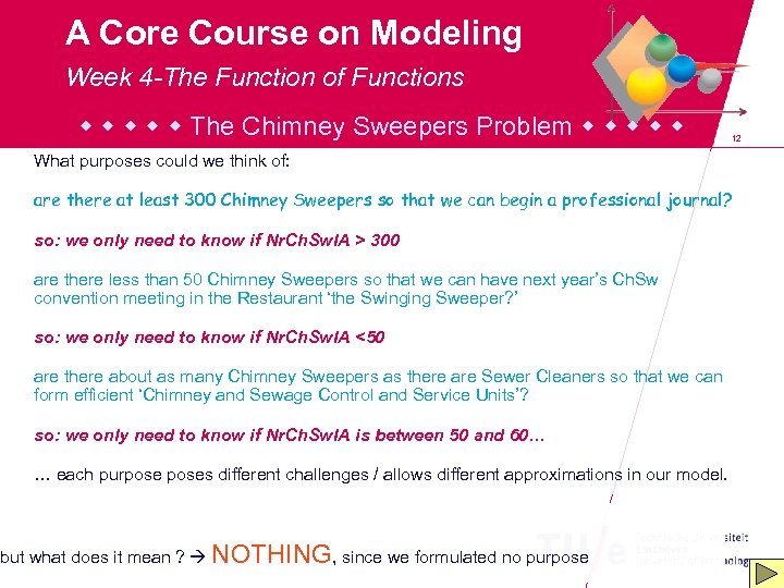 A Core Course on Modeling Week 4 -The Function of Functions The Chimney Sweepers