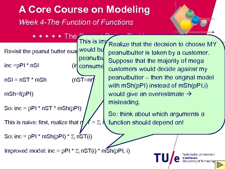 A Core Course on Modeling Week 4 -The Function of Functions The Peanut Butter