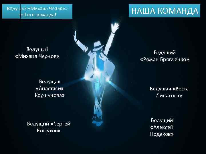 Ведущий «Михаил Чернов» and его команда! Ведущий «Михаил Чернов» Ведущая «Анастасия Коршунова» Ведущий «Сергей