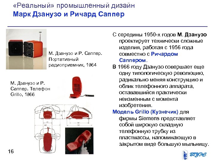  «Реальный» промышленный дизайн Марк Дзанузо и Ричард Саппер М. Дзанузо и Р. Саппер.