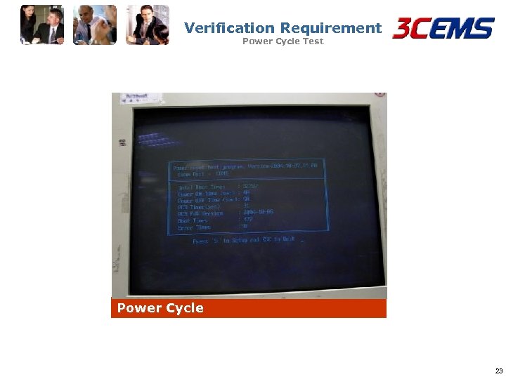 Verification Requirement Power Cycle Test Power Cycle 23 