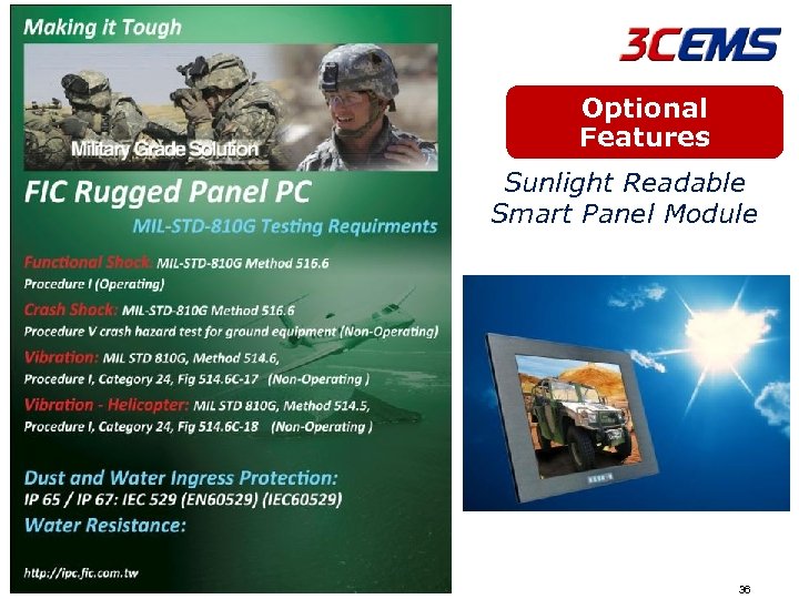 Optional Features Sunlight Readable Smart Panel Module 36 