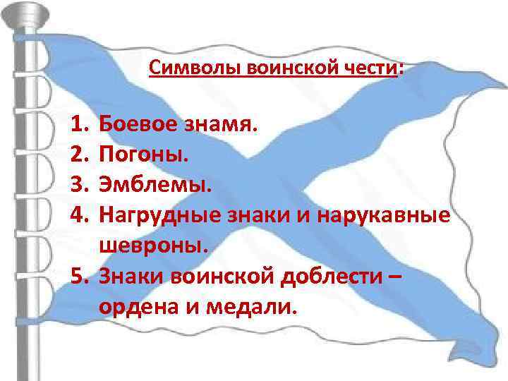 Презентация по обж символы воинской чести