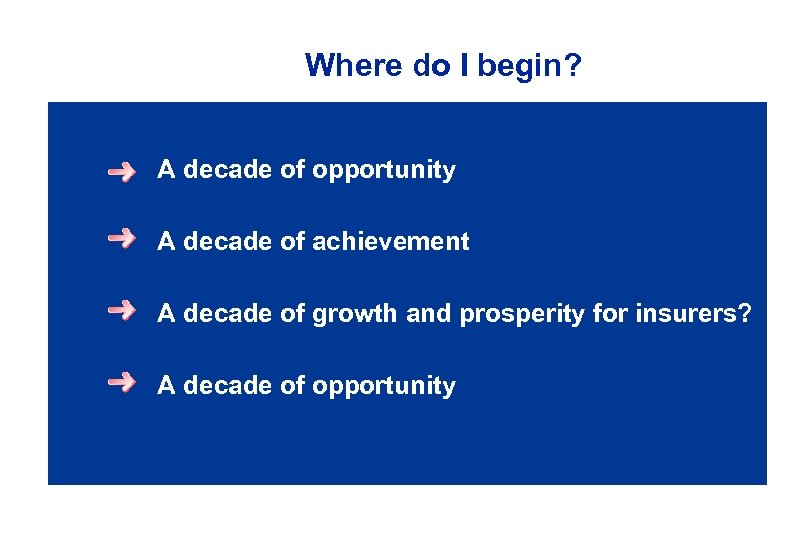 Where do I begin? A decade of opportunity A decade of achievement A decade