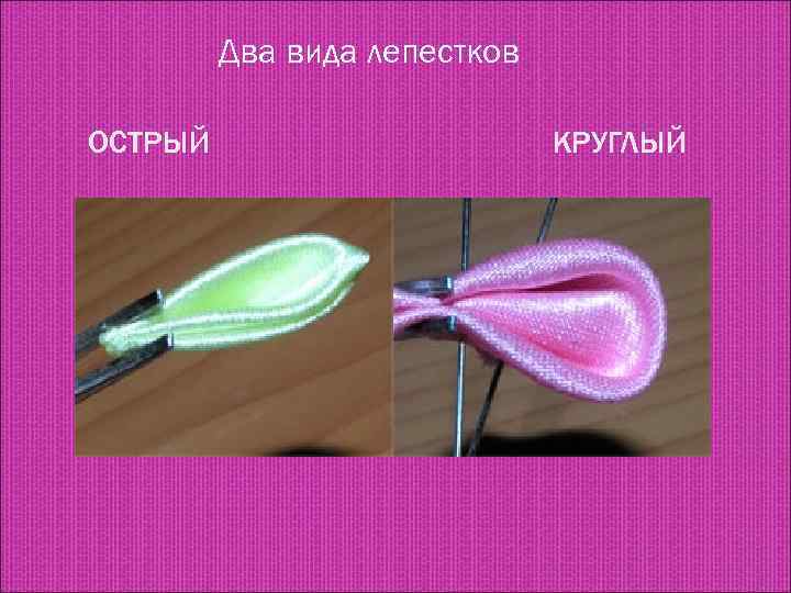 Два вида лепестков ОСТРЫЙ КРУГЛЫЙ 